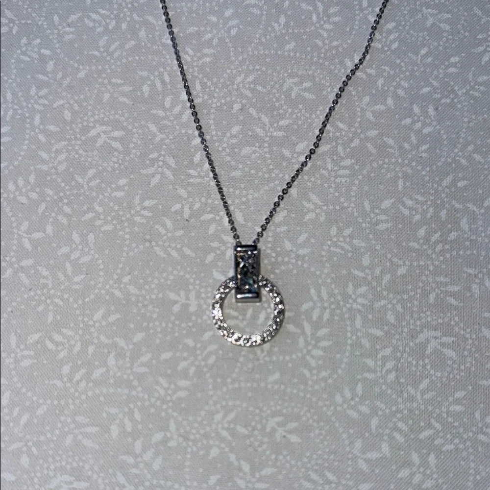 Sophisticated Silver colored Circle‎ Pendant Necklace